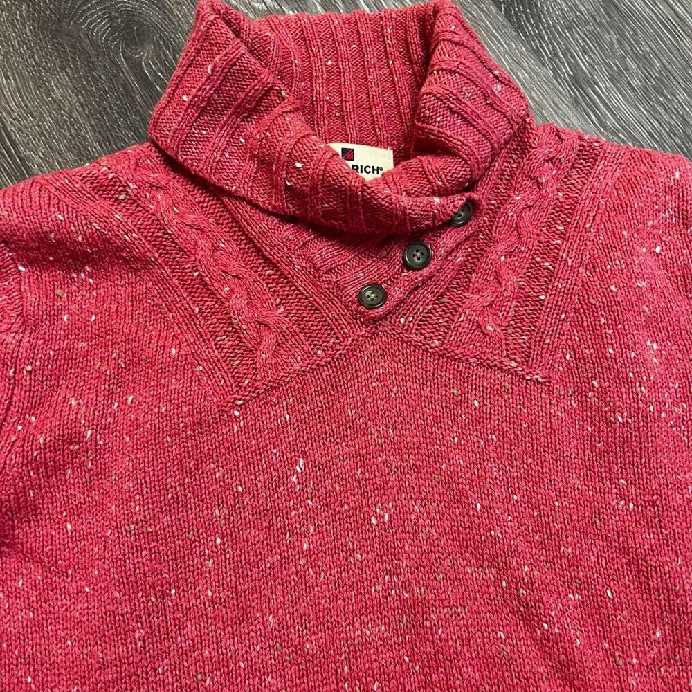 Woolrich Sweater Soft Ruby Heather Button Cowl Ne… - image 2